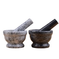 Ensemble mortier et pilon de broyeur de marbre naturel de grande taille de haute qualité