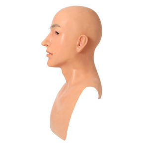 Máscaras de silicona para Cosplay de cara de hombre joven para mascarilla divertida de travesti, tocado de maquillaje, forma de pecho realista - Product Image 3