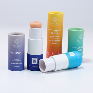 Paper Round Container for Deodorant Packaging Twist up Cardboard Tube with logo Printed Recycled Material - Product Image 4