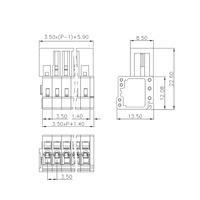 Connecteurs MCS RL4250-03, type à ressort 3,5 mm, série 734, bornier de connexion 734-302/734-332, borniers MCS