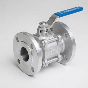 Válvula de bola de tres piezas de acero inoxidable SS304 de paso completo con extremo bridado, accionada por palanca, para tuberías de gas industrial, manual OEM - Product Image 1
