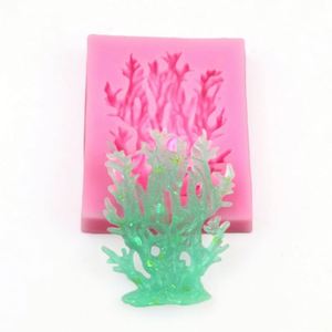 Chocolat en forme de corail, moule à gâteau en silicone 3D en forme de queue de sirène OEM/ODM - Product Image 1