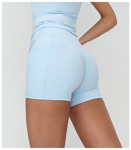 Yogalicious - Shorts Deportivos de Cintura Alta para Mujer, Transpirables, para Yoga, Paquete de 2, Color Crocus/Black 5, Elásticos - Product Image 6