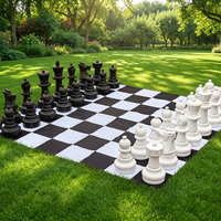 Juego de Ajedrez Gigante de 64 cm, Tablero Plegable Impermeable de Oxford de 2.6 m, para Jardín, Césped, Escuela, Campamento, Ajedrez Gigante de 25 Pulgadas