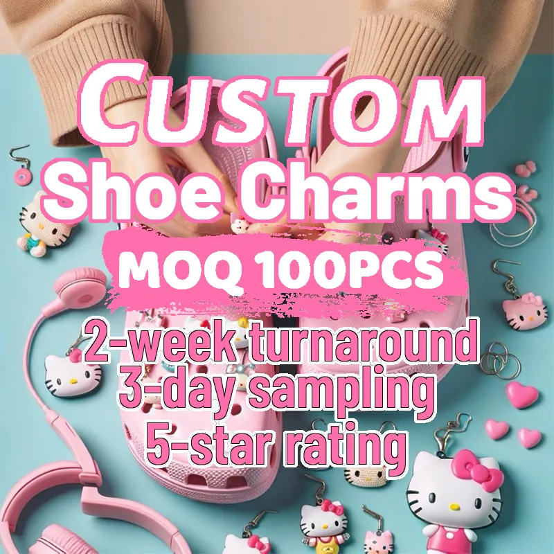2024 new custom designer pvc decoration personalisation design regular custom shoe charms