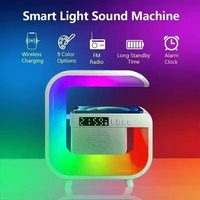 Speaker Nirkabel Mini 3 Bentuk G 3-in-1 Pengisi Daya Nirkabel Cepat Lampu LED Atmosfer RGB dengan Jam Speaker Nirkabel Multifungsi