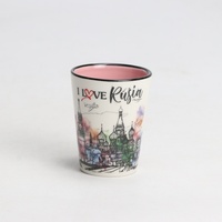 Tasse souvenir touristique personnalisée de Russie, petite tasse à vin en céramique, verre à shot en porcelaine