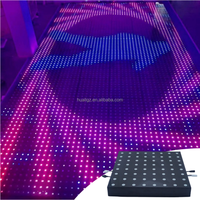 8x8pcs RGB 3-en-1 5050 RGB SMD LED Éclairage de scène portable pour piste de danse, montage au sol, 20W, contrôle DMX, CRI90, 5000K, dimmable