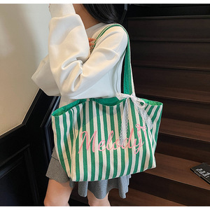 กระเป๋าผ้าแคนวาสพิมพ์โลโก้ตามสั่ง เป็นมิตรกับสิ่งแวดล้อม ใช้ซ้ำได้ มีช่องใส่ของ - Product Image 1