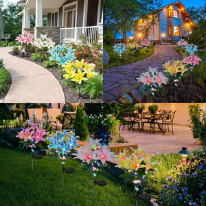 Wholesale <b>LED</b> Artificial Flower Garden <b>Lights</b> Outdoor Decorative,Solar Powered Waterproof for Yard Pathway Lawn Garden Decor - Product Image 5