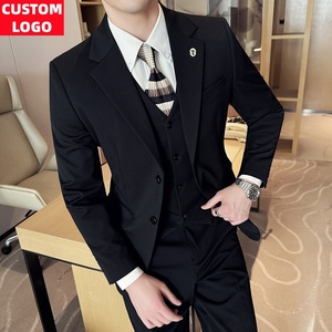 Costume trois pièces homme sur mesure, simple boutonnage respirant, haute qualité pour <span class=keywords><strong>mariage</strong></span> et <span class=keywords><strong>église</strong></span> - Product Image 3