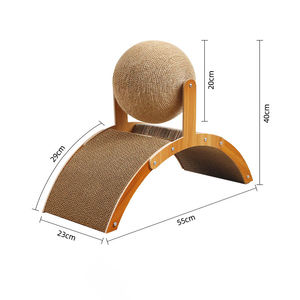 Planche à gratter résistante à l'usure 2 en 1 Gratte-chat en sisal Grattoir à boule pour chats Aiguiseur de griffes Arc Pont Jouet pour chat - Product Image 1