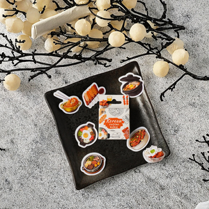 46 autocollants décoratifs en papier découpé en forme d'animaux, étanches et anti-UV, pour <span class=keywords><strong>cuisine</strong></span> coréenne, en boîte, réutilisables - Product Image 3