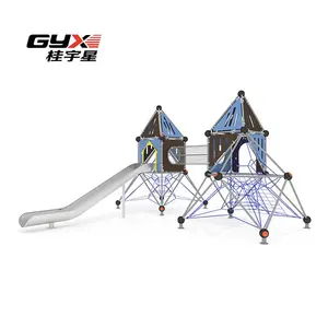 Children Outdoor Playground Kids Amusement Park Games Rope Climbing Nets 16mm Aluminium cross connector for combination rope cli