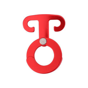 Crochet autobloquant en alliage d'aluminium 3,5x6cm rouge, boucle de corde de camping extérieur, anneau en O, crochet de corde à linge, qualité industrielle - Product Image 1