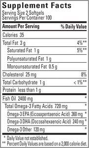 Suppléments d'huile de poisson oméga 3 triple force en capsules végétariennes, technologie à enrobage entérique - Product Image 2