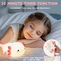 Veilleuse en silicone en forme de dragon hexagonal mignon pour chambre d'enfant, lampe animale douce au toucher, rechargeable par USB, décoration de chevet pour chambre d'enfant, cadeau