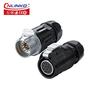 Connecteur étanche CNLINKO M20 IP68 à 12 broches, câble de soudage, connecteur femelle à montage sur panneau 12 volts