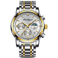 POEDAGAR Montre Homme de Haute Marque, à Quartz Tendance en Acier Inoxydable, 3 Aiguilles, Vente Chaude, Étanche, Décontractée et Sportive