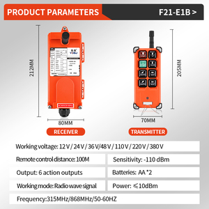 Control Remoto Inalámbrico F21-E1B para Elevador de Autos, 12v 24V, Control Remoto de Encendido/Apagado para Grúa Torre - Product Image 2