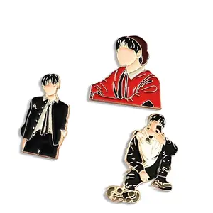 Kpop Lencana Logam Pabrik Enamel Kualitas Tinggi Zinc Alloy Desain Souvenir Lucu Enamel Lencana Kerah Pin