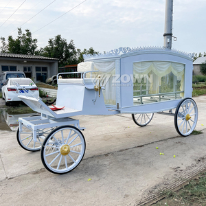 Classic European Funeral Hearse Carriage Multi Spoke Wheels Golden Hub Decorative Side Lamp Cemetery Transport <b>Coach</b> - Product Image 1