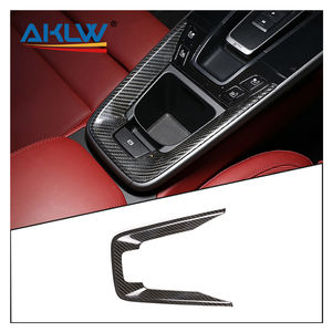 Accessoires d'intérieur de voiture en Fiber de carbone véritable pour <span class=keywords><strong>Porsche</strong></span> 911 2019-2022 Console centrale Shift Parking Button Panel Decoration Cover - Product Image 1