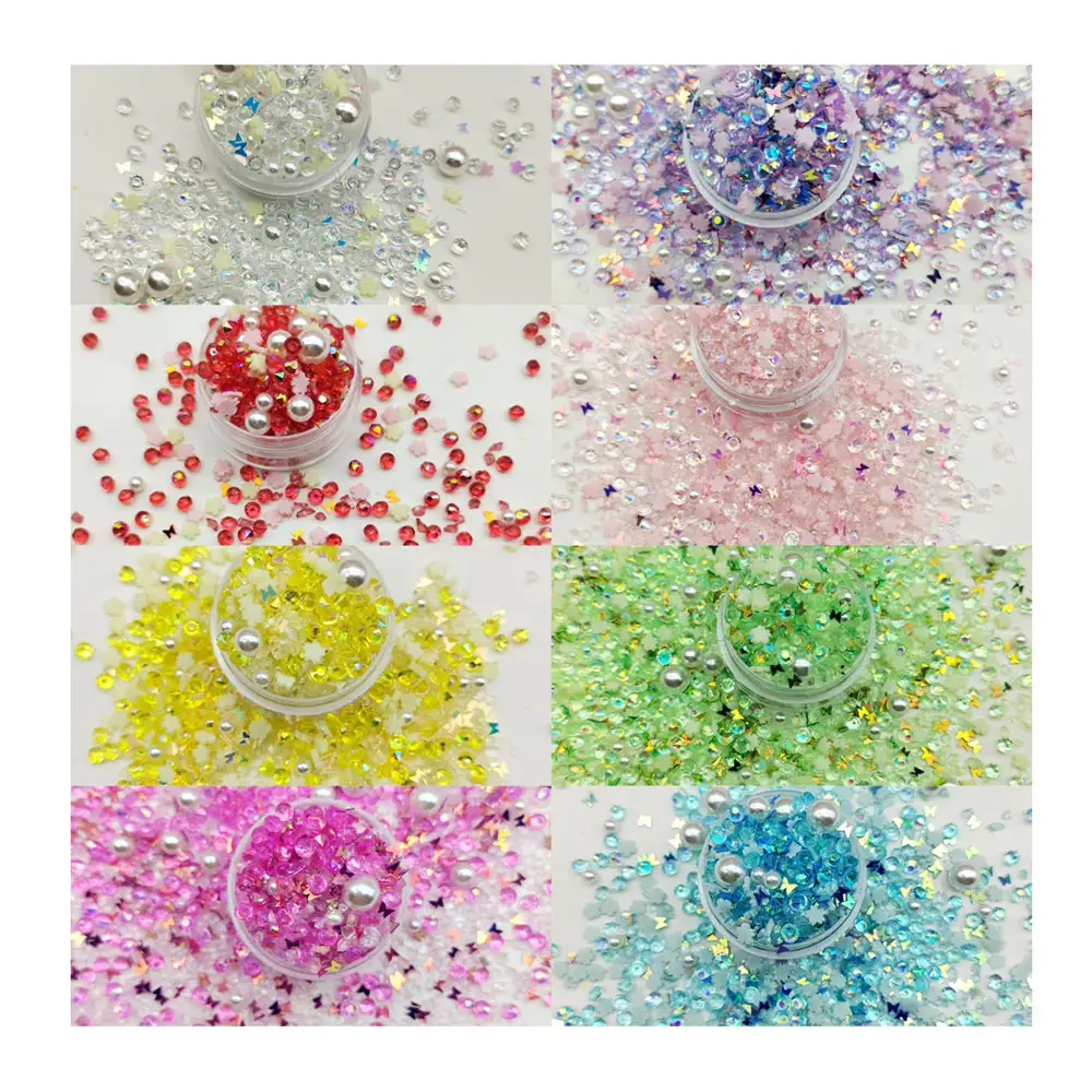 En vrac 500g mixte papillon diamants perles arrose paillettes confettis pour Slime charges Nail Art fabrication de bijoux fournisseur