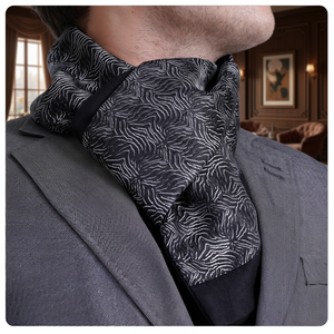 Exve Exclusive Black <b>Silver</b> Sahara Desert Pattern Double-Sided Fur <b>Scarf</b> From Turkey - Product Image 3