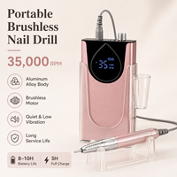 Professionele nagelboormachine 35000 RPM borstelloze motor oplaadbare draadloze elektrische vijl voor acryl- en gelnagels