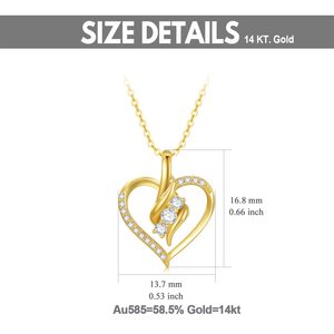 14K <b>Solid</b> <b>Gold</b> Heart Necklace for Women,Yellow <b>Gold</b> 0.55 Carat(CTTW) Moissanite Infinity Heart <b>Pendant</b> Necklaces Anniversary - Product Image 6