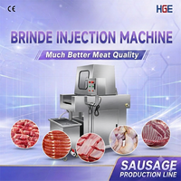 Injecteur de marinade commercial HUAGANG à 48 aiguilles, pompe à moteur automatique haute efficacité pour la cuisson des saucisses, jambons et bacon, en acier inoxydable 304