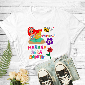 Áo Thun Cotton In Logo Tùy Chỉnh Karol G Manana Sera Bonito Thời Trang Mới Bán Chạy Không Có Moq Áo Thun Trẻ Em Nữ - Product Image 1