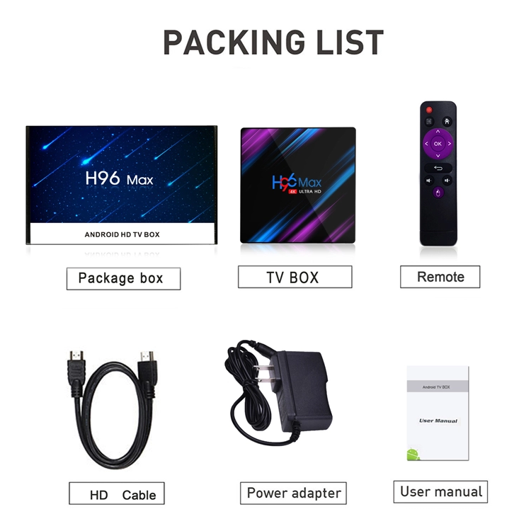 Settopbox Usine H96 max rk3228a 4k android tv box