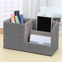 Bureau à domicile PU cuir multi-fonction bureau papeterie noir faux cuir organisateur de bureau boîte de rangement accessoires de bureau