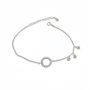 In Voorraad Vrouwen Bruiloft Sieraden 925 Sterling Zilver Europese En Amerikaanse Mode Eenvoudige Holle Ronde Armband