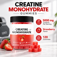 Gummies de créatine à marque privée OEM 5000mg avec BCAA, Taurine, L-Carnitine, Nutrition Sportive, 120 Gummies