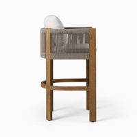 Mobilier de jardin moderne du fabricant professionnel chaise de comptoir en teck tissée en corde toutes saisons pour hôtels villas tabouret de bar extérieur