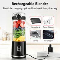 Mixeur Portable Sans Fil 6 Lames 500ml Rechargeable, Broyeur à Glace, Boîtier en Plastique Sans BPA, Contenant Multi-Usages pour la Maison et l'Extérieur