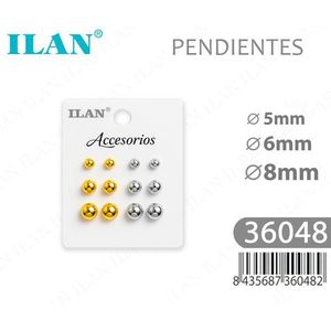 Orecchini Ilan 5mm 6mm 8mm in Oro e Argento, Gioielli alla Moda - Product Image 1
