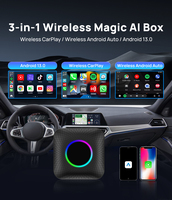 Kotak AI CarPlay Android 13.0 Pabrik OEM Qualcomm SM6225 8 Core 4G LTE Wireless CarPlay Android Auto Adapter Lampu Ambient RGB