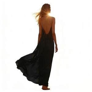 Vestido largo <span class=keywords><strong>maxi</strong></span> sin mangas para mujer, estilo casual, sexy, sin espalda, para el hogar, uso interior, de verano - Product Image 3