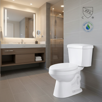 Inodoro sanitaire cupc céramique siphonique à bas prix salle de bain céramique montée au sol ronde avant deux pièces cuvette de toilette