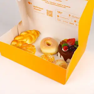 Carton alimentaire en gros d'usine avec propre logo pliable recyclable emballage carton donut boîte ODM OEM