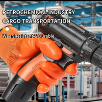 Oranye 300 #   Sarung Tangan PVC Setengah Celup, Tahan Lama, Tahan Air, Minyak, Asam-Alkali untuk Pekerjaan Industri