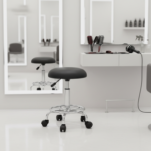 Silla <span class=keywords><strong>de</strong></span> Cuero Negra Industrial Moderna ESD, Antiestática <span class=keywords><strong>de</strong></span> PVC OMD YZ-01, Ajustable en Altura, para Uso Comercial, Laboratorio y Comedor - Product Image 3
