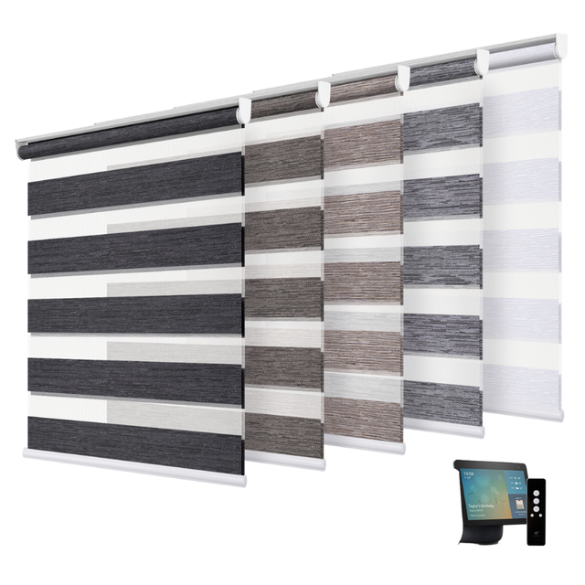 Customized Smart Motorized Tuya Alexa Google Home Compatible Modern Fabric Pinhole Blackout Anti-Uv Window Covering Roller