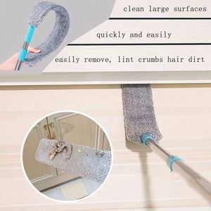 Household Eco-Friendly Long Handle Telescopic Mop & Duster with Microfiber <b>Brush</b> for Easy <b>Dust</b> Removal - Product Image 3
