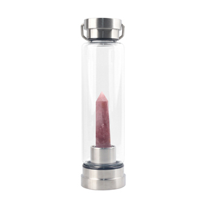 Natural Crystal Gravel Glass Bottle New Design Crystal Tower Water Bottle - Product Image 4
