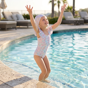 Traje de Baño Infantil con Escamas de Sirena Holográficas, Manga con Volantes, Ropa de Práctica Gimnástica para Niños, para Nadar en la Playa - Product Image 2
